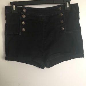 9 button vintage black shorts